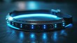 © JK_kyoto - Closeup of a futuristic dogs collar with digital tracking information, with space for text