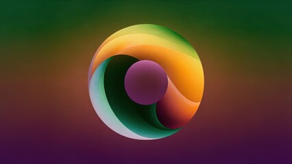 Wall Mural - Abstract Sphere with Gradients and Layers