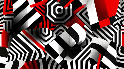 Wall Mural - Red and black Modern Abstract wallpapers and backgrounds. Cubism abstract wallpaper.