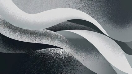 Wall Mural - Abstract Silver and Black Wavy Background