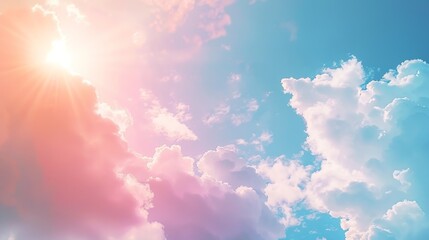 Wall Mural - blue pastel sky with white cloud motion blur background cloudscape morning sky the concepts of freed