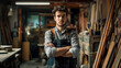 © Ryan - Portrait of a Carpenter in Workshop with Arms Crossed