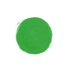 Wall Mural - Green Ink Paint Brush Circle Isolated On White Background.