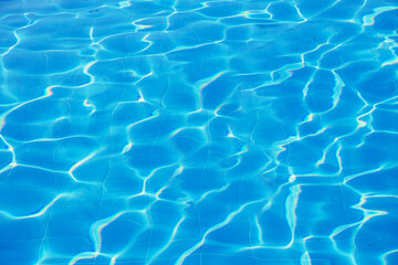 surface of blue swimming pool, background of water in swimming pool.