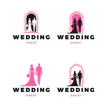 Set of Wedding Icon Logo Design Template