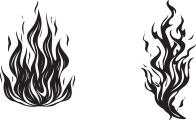 Wall Mural - Fire flames silhouette vector