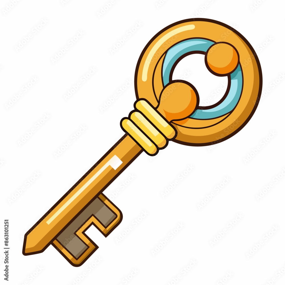 Key Cartoonized key clipart cartoon Illustration drawing Stock Vector | Adobe Stock