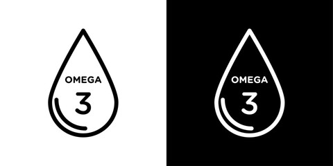 Wall Mural - Omega 3 line icon vector illustration set.