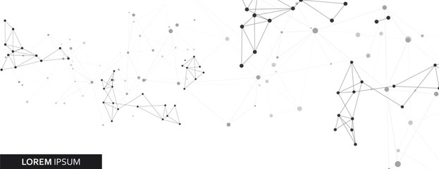 Leinwandbilder - Vector banner design. Connecting dots and lines. Global network abstract background