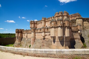 Mudejar castle in Coca, Castilla Leon in Spain