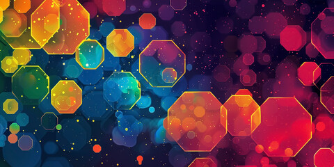 Wall Mural - abstract colorful background with hexagon pattern