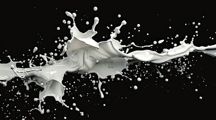 Canvas Print - White Liquid Splash Against a Black Background