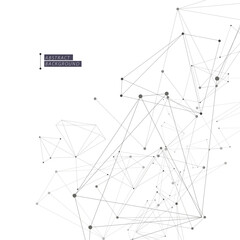 Aufkleber - Geometric concept structure network. Abstract polygonal with connecting dots and lines. Connection science vector background