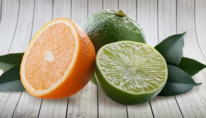 Wall Mural - orange and lime on transparent background