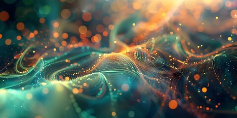 Dynamic and Energetic Abstract Web of Lines and Dots. Concept Abstract Web, Energetic Art, Dynamic Lines, Dotted Patterns