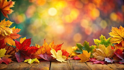 Wall Mural - Autumn Leaves Background with vibrant colors and fallen foliage, fall, season, October, November, red, orange, yellow, foliage