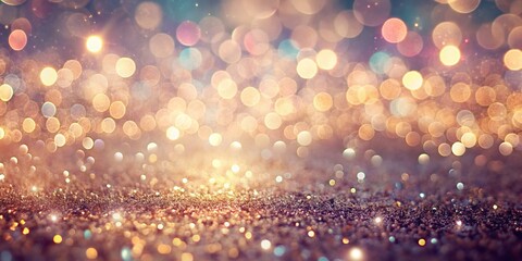 Wall Mural - Bokeh abstract background with glitter lights in blurred soft vintage colors, bokeh, abstract, background, glitter, lights