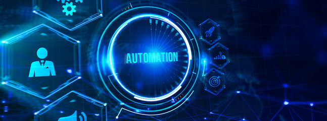 business, technology, internet and network concept. automation software technology process system. 3