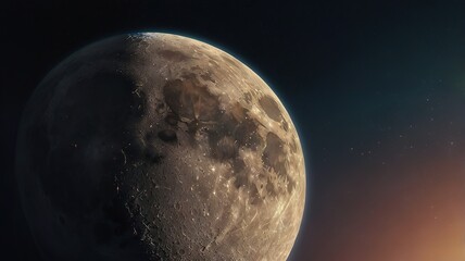  Celestial Majesty: A Close-Up of the Moon in Stunning Detail - A Hyper-Realistic Exploration of the Lunar Surface
