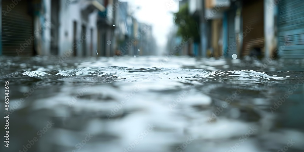 India streets flooded with water. Concept Monsoon season, Heavy ...