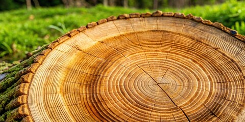 Cross section of tree stump with visible growth rings , nature, texture, tree, rings, wood, detail, close-up, pattern