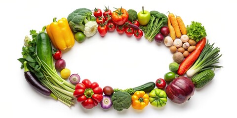 Wall Mural - Grafika of a circle made from various colorful vegetables, food, vegetables, artistic, creative, design, circle, round