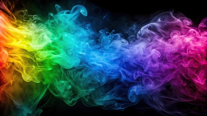 Wall Mural - Colorful smoke gradient wallpaper background , rainbow, vibrant, abstract, colorful, smoke, gradient, background