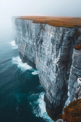 Poster - Island with cliffs that change color depending on the time of day,