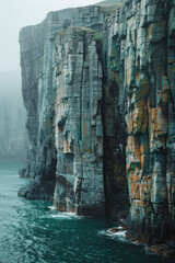 Poster - Island with cliffs that change color depending on the time of day,