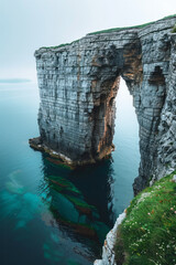 Poster - Island with a natural arch bridge connecting two landmasses,