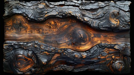 Wall Mural - Top view of the old brown wood texture surface. Old dark wooden background.