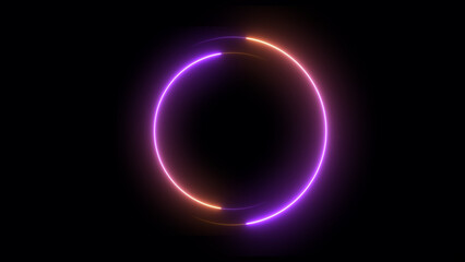 Wall Mural - Abstract beautiful glowing  neon light circle loading icon  background illustration 4k .