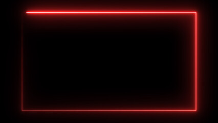 Wall Mural - Abstract neon light glowing rectangle frame loading background 4k illustration.