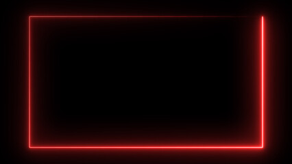 Wall Mural - Abstract neon light glowing rectangle frame loading background 4k illustration.