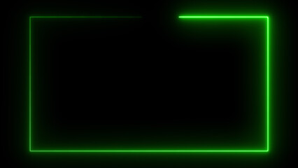 Wall Mural - Abstract neon light glowing rectangle frame loading background 4k illustration.