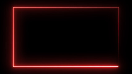 Wall Mural - Abstract neon light glowing rectangle frame loading background 4k illustration.