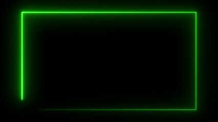 Wall Mural - Abstract neon light glowing rectangle frame loading background 4k illustration.