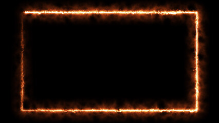 Wall Mural - abstract glowing neon light effect rectangle frame background illustration.