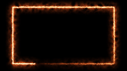 Wall Mural - abstract glowing neon light effect rectangle frame background illustration.