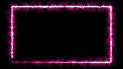 Wall Mural - abstract glowing neon light effect rectangle frame background illustration.