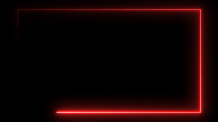 Wall Mural - Abstract neon light glowing rectangle frame loading background 4k illustration.