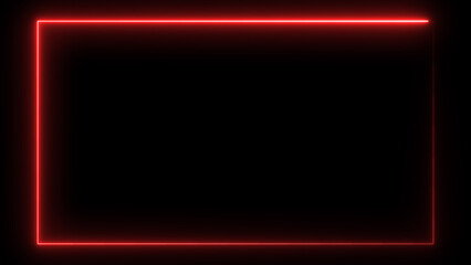 Wall Mural - abstract glowing neon light effect rectangle frame background illustration.