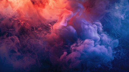 Wall Mural - Vibrant smoke set against a dark backdrop