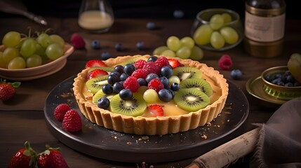 Appetizing fruit pie.