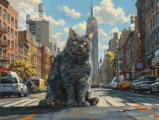 Wall Mural - cat in the city