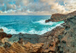 © Wolfgang Hauke - Halona Hawaii Beach Cove and the view to the lava coast with deep blue Pacific Ocean waves
