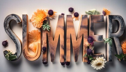 summer text lettering background