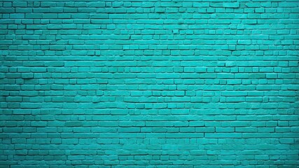 Wall Mural - Turquoise brick wall texture background
