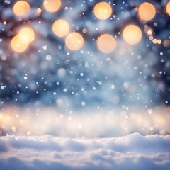 Wall Mural - a snow covered background with a blurry light in the background.