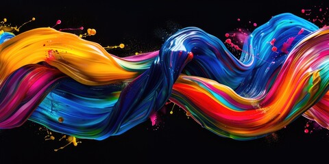 Canvas Print - Multicolored Paint Swirls